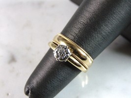 Womens Vintage Estate 14k Yellow Gold Diamond Engagement Ring 3.6g E1013 - £346.36 GBP