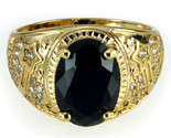 Elvis presley tcb concert tour black onyx stone gold plated s.8 15 men ring 1 thumb155 crop