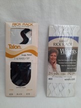 VTG NIP Wright&#39;s &amp; Talon Jumbo Rick Rack Rickrack Trim 2.5 Yds ~ Black &amp; White  - £5.49 GBP