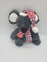 Dan Dee Stuffed Animal Christmas Mouse 9 Inch Grey Plush With Hat Scarf Toy - £12.62 GBP