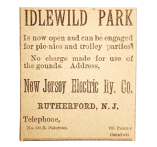 1895 New Jersey Electric Railway Victorian Advertisement Idlewild Park F13M - $374.24 MXN