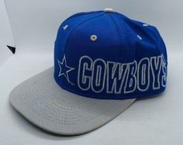 Drew Pearson Dallas Cowboys NFL Vintage Snapback Hat Blue Big Spell Out ... - £39.56 GBP