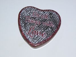 metal heart shape box 'Do all things with love' 6.5 x 6" (Valentine bx) - $1.50