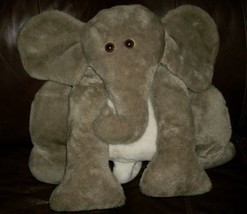 28&quot; BIG VINTAGE THE RUSHTON COMPANY GRAY ELEPHANT STUFFED ANIMAL PLUSH T... - £59.99 GBP