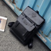 Unisex Vintage Retro Backpack New Designer PU Leather Man Girls Teenager Backpa  - $173.03