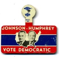 Vintage 1.5&quot; Lindon B Johnson Humphrey Political Button - £8.05 GBP