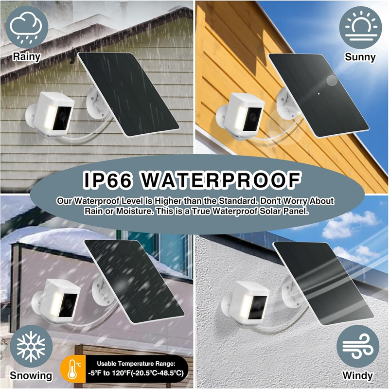Solar Panel for Ring Camera, Compatible with Ring Spotlight Cam Battery/Plus/Pro Item image 4