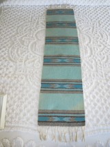 Vtg. SOUTHWEST TURQUOISE/GRAY Hand Woven/Breyer WOOL Fringed RUNNER - 13... - $734.99 MXN