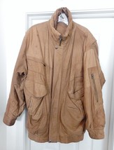 VERNON Leather Jacket Coat Hand Made Bomber Biker Paraguay Distress Brown L/XL ? - £102.87 GBP