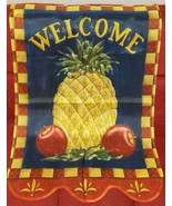 Deb Strain Welcome Pineapple Decorative Flag 28&quot; x 40” - £9.36 GBP