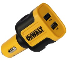 DEWALT 2-Port USB Car Charger  24W Fast Charge Dual Port USB-A for iPhone 14 13  - £29.70 GBP