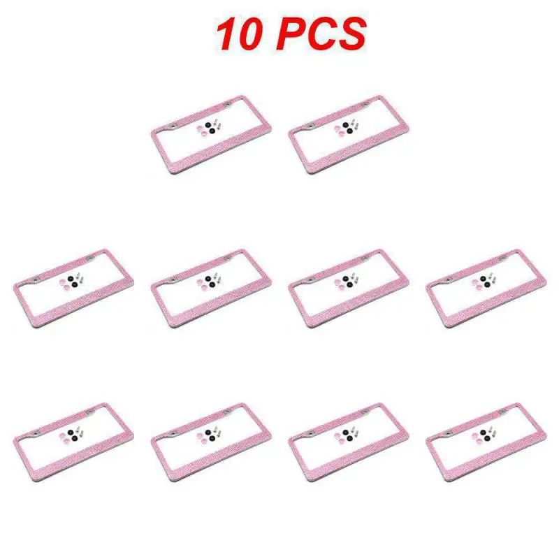 1~10PCS Stainless Steel Number Plate Holder Silver Bling Glitter Crystal Rhinest - £103.13 GBP