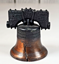 Vintage Mini Liberty Bell Figurine Patriotic Travel Souvenir USA Americana - $12.86