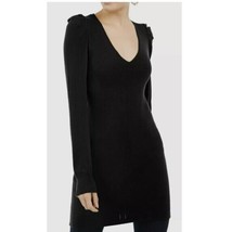 INC Womens PP Deep Black Puff Sleeve V Neck Tunic Sweater NWT CB41 - $39.19
