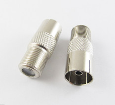 2 Pcs F -Type Female Jack to TV PAL Female Jack Coaxial RF Connector Ada... - $15.99