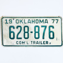 1977 United States Oklahoma Commercial Trailer License Plate 628-876 - £14.54 GBP