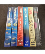 Lot of 6 NOS Sealed Blank VHS Tapes JVC Maxell RCA New Old Stock Excellent - $443.85 MXN