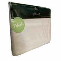 RALPH LAUREN RLL Solids White Twin Flat Sheet 200 TC Cotton NEW - $31.49
