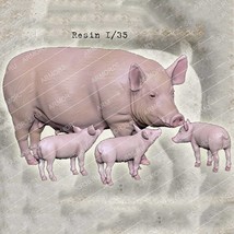 1/35 Resin Animals Model Kit Pigs Piglets Unpainted - £8.31 GBP