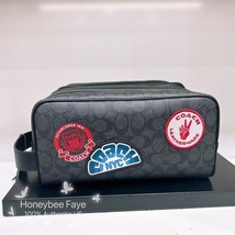 NWT Coach men&#39;s Large Travel Kit In Signature Canvas With Patches CY904 - $166.32+
