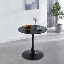 31.5&quot;Black Tulip Table Mid-Century Dining Table For 2-4 People - Metal - £123.43 GBP