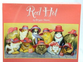 Sunsout Bryan Moon Red Hot Hat Cats 1000 Pce Jigsaw Puzzle Free Shipping Sealed - £27.41 GBP