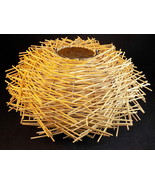 MODERN BAMBOO Nest Single Hanging LIGHT PENDANT SHADE 16&quot; Wide 9&quot; Tall - $56.97 CAD