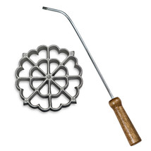 Rosette Bunuelos Mold with Handle, Geometric Shape 4.5 x 0.7 Inches - £18.99 GBP