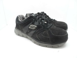 Skechers Work Men&#39;s Synergy Ekron Alloy Toe Work Shoe 77777068 Black/Gray 8M - £19.98 GBP