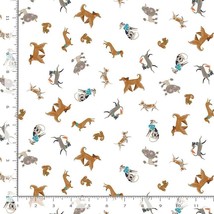 Cotton Dogs Animals Poodles Dalmatians White Cotton Fabric Print by Yard D759.65 - £11.93 GBP