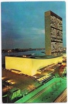New York City Postcard United Nations At Night - £1.73 GBP
