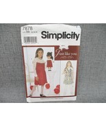 Simplicity Sewing Pattern Uncut 7878 Kids 12 14 16 with 18&quot; Doll Dress - £9.31 GBP