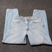 * Vintage Carhartt Jeans Men 34x32 Blue Flannel Lined Straight Workwear Pants - £18.06 GBP