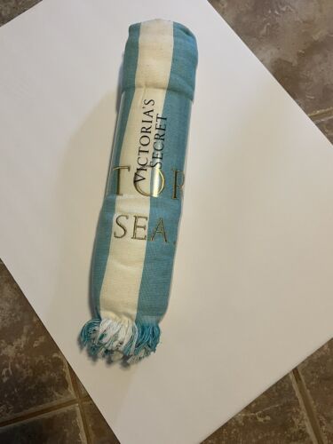 Victoria's Secret Sea Sand Sun Beach Towel 34" X 66" Fringed NWT - $35.49