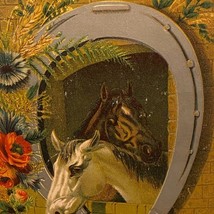 Horses Stable Horseshoe Trade Card Victoria Vintage Print - $4.94