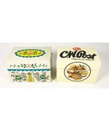 Lot of 2 Vintage Tin Recipe Boxes Advertising J Chen Ohio Art Made USA - £14.19 GBP