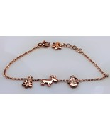 Christmas Charm Bracelet Rose Gold Plated on Solid 925 Sterling Silver - $465.38 MXN