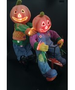 Gemmy Halloween Pumpkins On Tricycle Color Fiber Optic Changing 2007 WOR... - $1,123.20 MXN