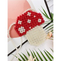 Beaded Mushroom Chain Purses and Handbags for Women Handcrafted Designer Shoulde - £46.44 GBP