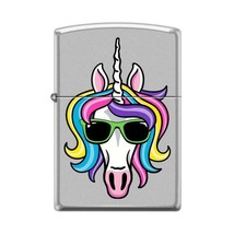 Zippo Lighter - Unicorn Face Satin Chrome - 854787 - £21.56 GBP
