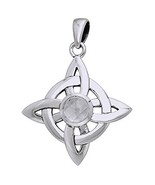 Jewelry Trends Celtic Good Luck Quaternary Knot Sterling Silver Pendant ... - £44.11 GBP