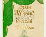 Hotel Mount Everest Luncheon Menu Darjeeling India 1954 - $77.45