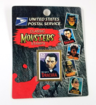 VTG 1997 Dracula Bela Lugosi USPS Classic Monsters 32 Cent USA Postage Stamp Pin - £10.27 GBP