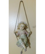 Antique Bisque Swinger-Young Girl Sitting on Swing Legs Crossed Arms Up ... - £112.11 GBP