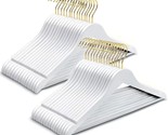 Solid Wood Suit Coat Hangers 30 Pack, Smooth White Finish Wooden Dress H... - $81.99