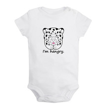 I&#39;m Hangry Funny Bodysuit Baby Animal Leopard Romper Infant Kids Jumpsuit Outfit - £7.91 GBP+