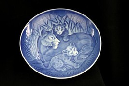 Vintage Bing & Grondahl Collector Plate Mother's Day 1982 Lions Tiger Blue White - $23.33