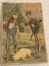 Farmer Confronts Man Who Shot His Pig Victorian Trade Card VTC 4 - £4.58 GBP