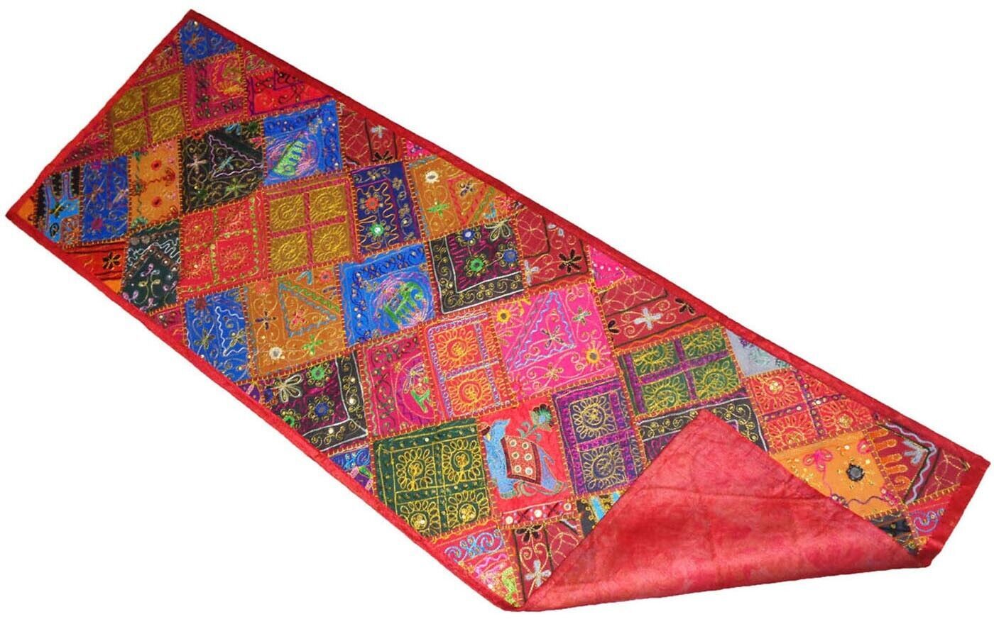Antique hippie Tapestry boho wall hanging table runner sari patch work g... - $38.99