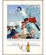 1950s Seagram&#39;s V.O. Canadian Whiskey PRINT AD Squaw Valley Ski Champion... - $9.49